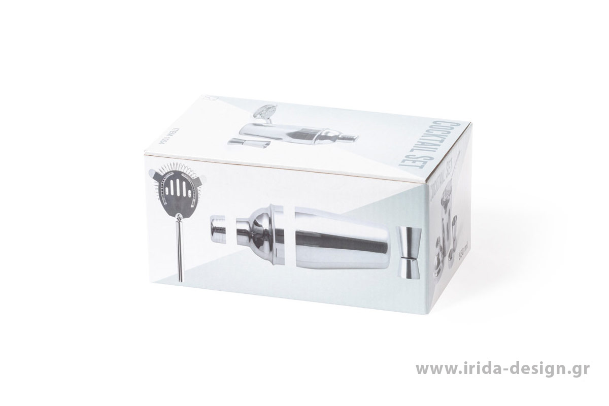 Σετ Cocktail από Ανοξείδωτο Ατσάλι με Shaker 550ml και 3 Αξεσουάρ