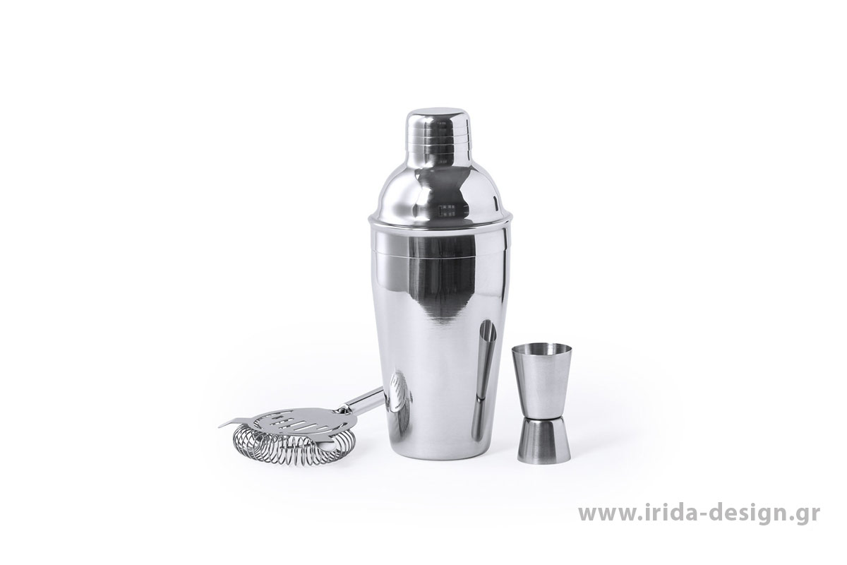 Σετ Cocktail από Ανοξείδωτο Ατσάλι με Shaker 550ml και 3 Αξεσουάρ