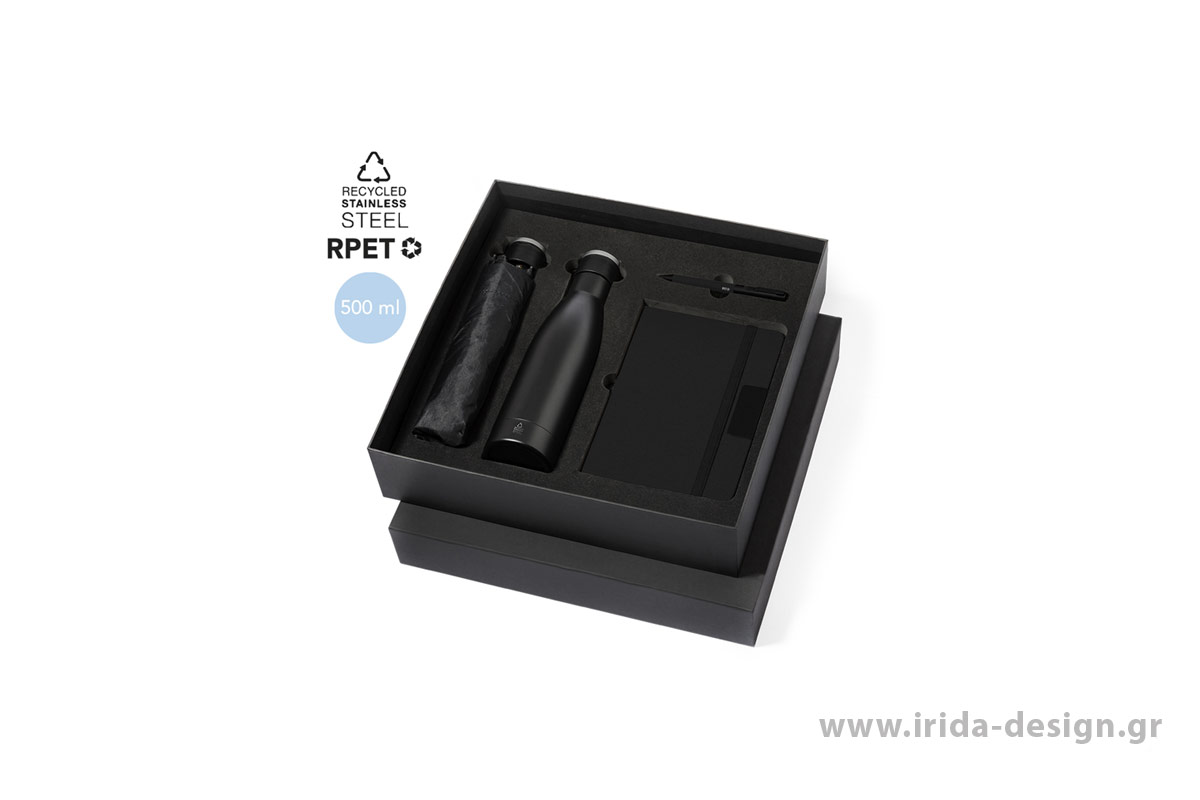 Premium Σετ Δώρου Μπουκάλι Θερμός Σημειωματάριο Στυλό και Ομπρέλα