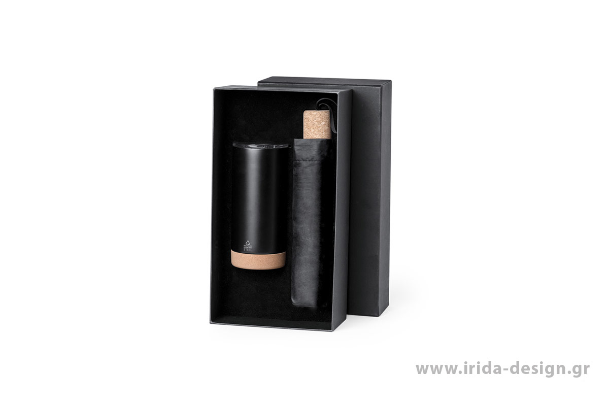 Premium Σετ Δώρου Ποτήρι Θερμός 550ml με Καπάκι και Ομπρέλα