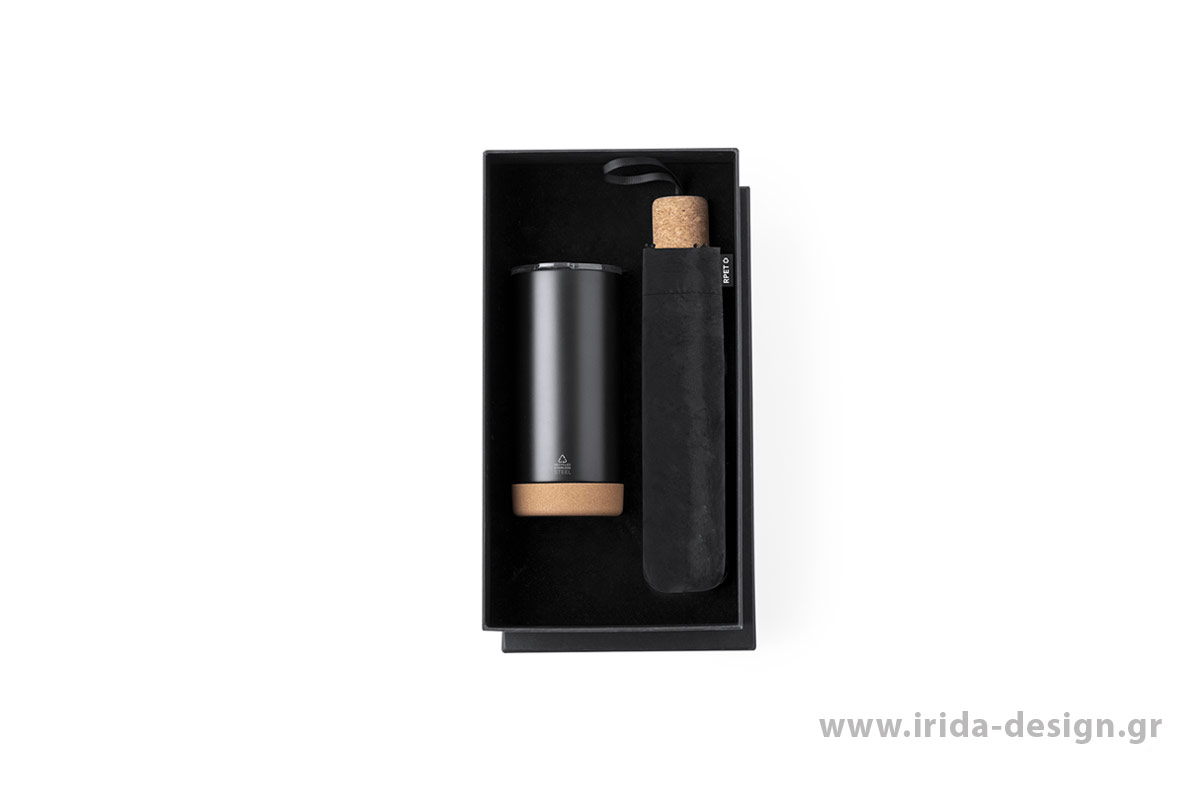 Premium Σετ Δώρου Ποτήρι Θερμός 550ml με Καπάκι και Ομπρέλα