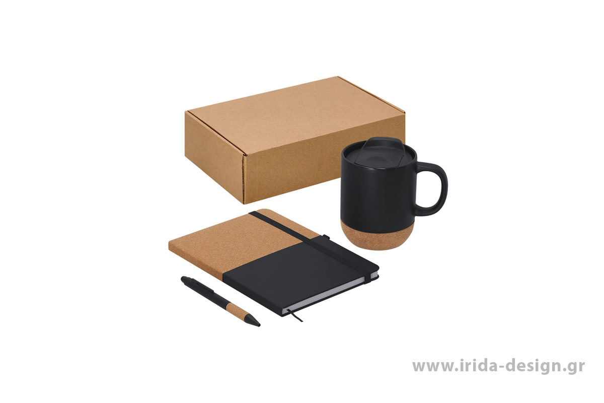 Σετ Δώρου με Σημειωματάριο, Στυλό και Κεραμική Κούπα