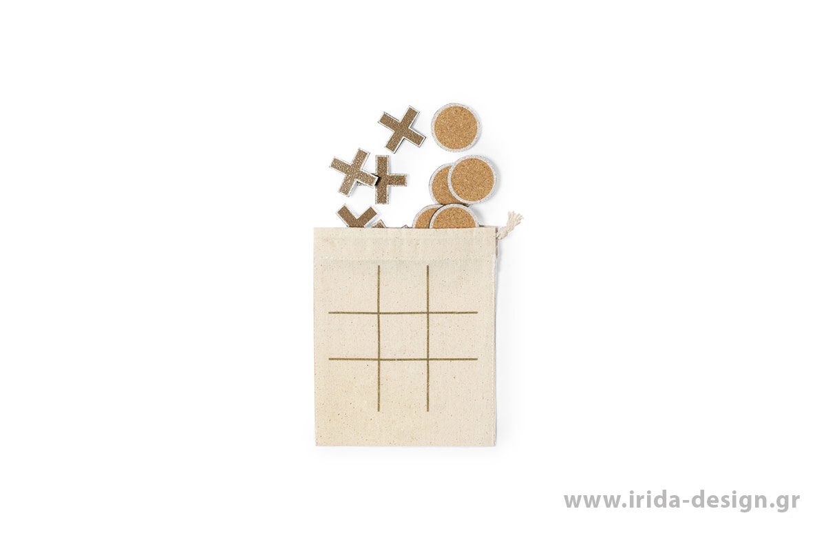 Παιχνίδι Τρίλιζα (Tic-tac-toe) από Φελλό σε Βαμβακερή Θήκη