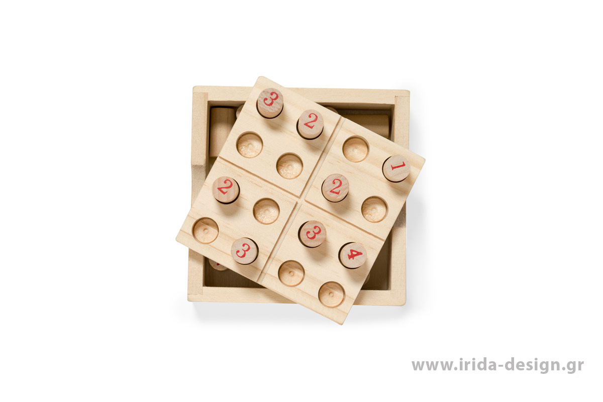 Ξύλινο Παιχνίδι Δεξιοτήτων Sudoku με 16 Κομμάτια