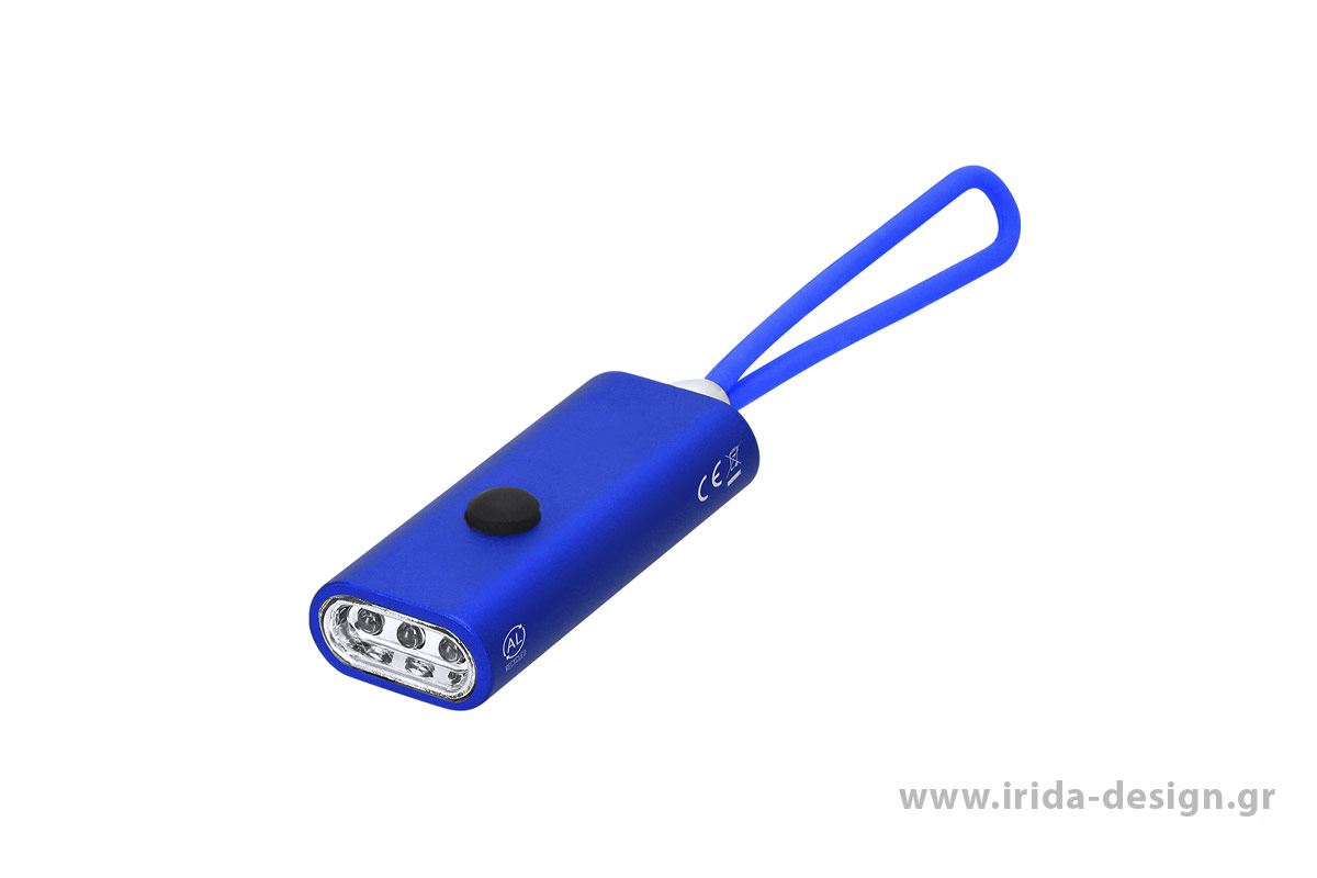 Φακός 3 LED από Ανακυκλωμένο Αλουμίνιο με Λουράκι Σιλικόνης