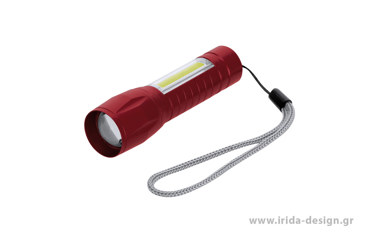 Επαναφορτιζόμενος Φακός Αλουμινίου με 8 LED, COB και Zoom
