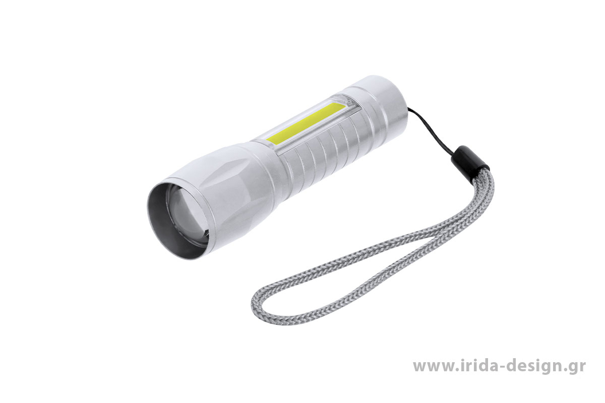 Επαναφορτιζόμενος Φακός Αλουμινίου με 8 LED, COB και Zoom