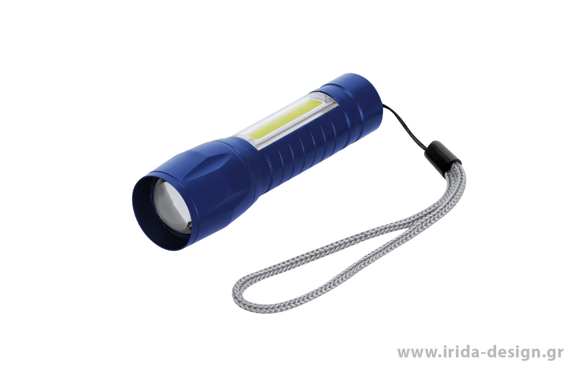 Επαναφορτιζόμενος Φακός Αλουμινίου με 8 LED, COB και Zoom